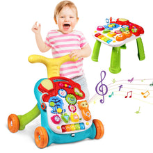 Load image into Gallery viewer, 2 In 1 Musical Push Walker And Educational Learning Desk /Table (N6028B) - Kyemen Baby Online
