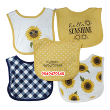 Load image into Gallery viewer, Baby Bib 5pcs(Little Treasure) Sun Flower - Kyemen Baby Online
