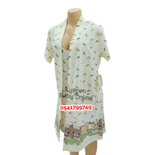 Load image into Gallery viewer, Breastfeeding Night Gown With Inner And Short Sleeves Coat (Suimeiran / Size 6-12) - Kyemen Baby Online
