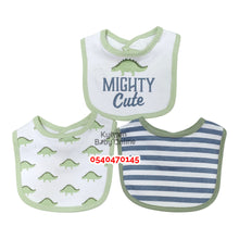 Load image into Gallery viewer, Baby Boy Bib Hudson Baby (Mighty Cute) 3Pcs - Kyemen Baby Online
