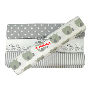 4 In 1 Coloured Cotsheet / Receiving Blanket (One Yard) Minnie Kolaco - Kyemen Baby Online