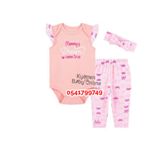 Load image into Gallery viewer, Baby Girl Bodysuit with Pant and  Headband (Dream Come True)
