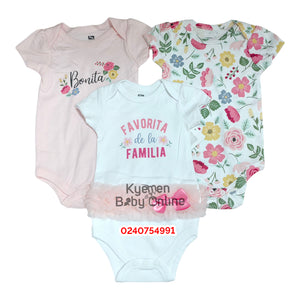 Baby Bodysuit (3Pcs) Pookie 0-3 Months