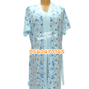 Breastfeeding Night Gown / Nighty With Coat (Lovely Bowtie) - Kyemen Baby Online