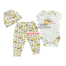 Load image into Gallery viewer, Baby Boy BodySuit With Pant and Hat (Baby Gear) Tacos - Kyemen Baby Online
