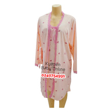 Load image into Gallery viewer, Breastfeeding Night Gown With Long Sleeves Coat Suimeiran / Size 6-14) - Kyemen Baby Online
