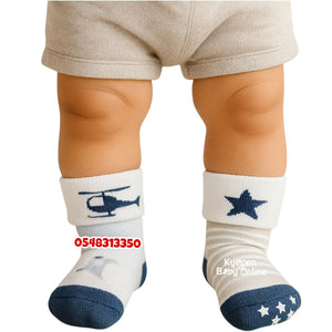 Baby Boy Socks 3 Pairs(Hudson Baby) Helicopter - Kyemen Baby Online