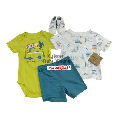 Baby Boy BodySuit With Top Shorts And Shoe (Nice Dream) - Kyemen Baby Online
