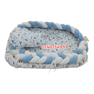 Baby Bed (Baby Lounger / Portable Infant Co Sleeper Bassinet With Spiral Bumper / Baby Nest)