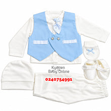 Load image into Gallery viewer, Baby Boy Christening Top And Down (Petite Ponpon) 0-5Months (E)
