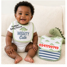 Load image into Gallery viewer, Baby Boy Bib 3Pcs Hudson Baby (Mighty Cute) - Kyemen Baby Online

