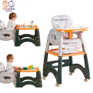 2 In 1 Baby Multi-Functional High Chair / Convertible Baby High Chair / Dining High Chair [7-1]