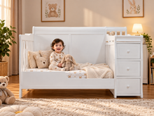 Load image into Gallery viewer, Baby Wooden Cot With Drawer (D08) Baby Bed
