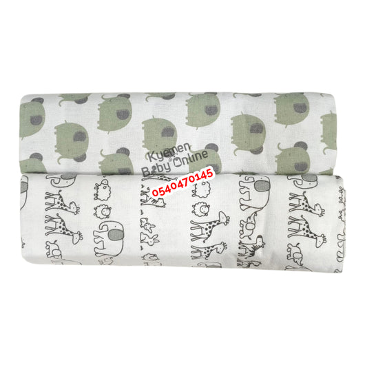 2 In 1 Coloured Cotsheet / Receiving Blanket (39in*59in) Child Of Mine - Kyemen Baby Online