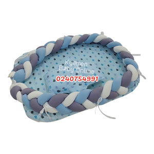 Baby Bed (Baby Lounger / Portable Infant Co Sleeper Bassinet With Spiral Bumper / Baby Nest)