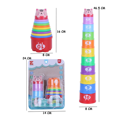 Baby Toy (Rainbow Stacking Cups 10pcs - G109) 10M+ - Kyemen Baby Online