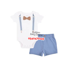 Load image into Gallery viewer, Baby Boy BodySuit With Shorts (Bowtie)
