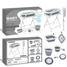 Load image into Gallery viewer, Baby Foldable Bath Tub Set With Stand - Kyemen Baby Online
