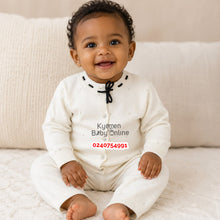 Load image into Gallery viewer, Baby Sweater/ Cardigan (Cream With Black)
