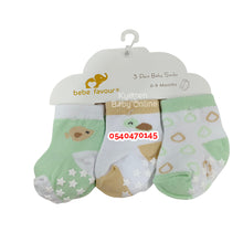 Load image into Gallery viewer, Baby Socks Unisex (3 Pairs) 0-9 months Tortoise - Kyemen Baby Online
