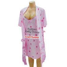 Load image into Gallery viewer, Breastfeeding Night Gown With Inner And Short Sleeves Coat (Suimeiran / Size 6-12) - Kyemen Baby Online
