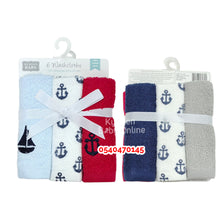 Load image into Gallery viewer, Baby Face Towels / Mouth Towel / Washcloth (6pcs) Luvable Friends  (Boat) - Kyemen Baby Online
