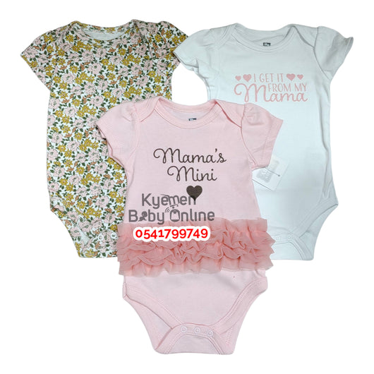 Baby Bodysuit (3Pcs) Pookie 0-3 Months