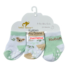 Load image into Gallery viewer, Baby Boy Socks 3pcs (Bebe Favour) Koala Bear 0-9m. - Kyemen Baby Online

