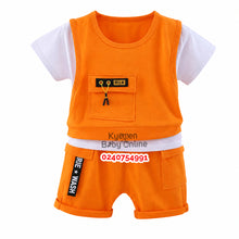 Load image into Gallery viewer, Baby Boy Top And Down (New Design) Orange
