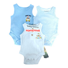 Load image into Gallery viewer, Baby Boy BodySuit (3pcs) sleeveless (Road Trip) - Kyemen Baby Online
