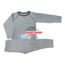 Load image into Gallery viewer, Baby Pant With Long Sleeves Top (Pyjamas) Dark Grey
