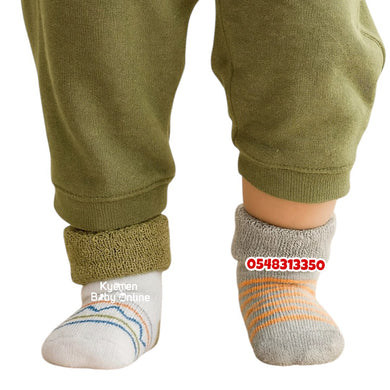Baby Boy Socks 3pcs (Bebe Favour) Lines 0-6m - Kyemen Baby Online