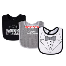 Load image into Gallery viewer, Baby Bib 3Pcs (Little) Tweed - Kyemen Baby Online
