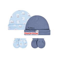 Load image into Gallery viewer, Baby Boy 2Pcs Hat With 2Pairs Of Mittens (0-6Months) Panda
