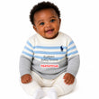 Load image into Gallery viewer, Baby Sweater / Cardigan ( Cream With Blue)
