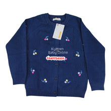 Load image into Gallery viewer, Baby Sweater/ Cardigan (Blue-black Cherry)
