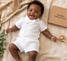 Load image into Gallery viewer, Baby Boy Christening Top And Down With Bowtie (Little) B
