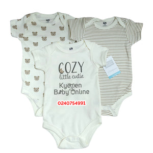 Baby Bodysuit (3Pcs) Pookie 0-3 Months