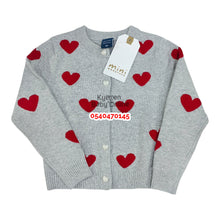 Load image into Gallery viewer, Baby Sweater/ Cardigan (Grey  With Red Heart)
