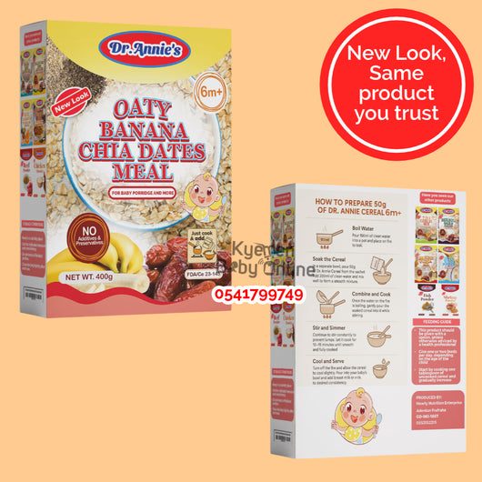 Oaty Banana Chia Dates Meal (Dr Annie's) 6m+ 400g - Kyemen Baby Online