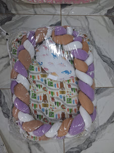 Baby Bed (Baby Lounger / Portable Infant Co Sleeper Bassinet With Spiral Bumper / Baby Nest)