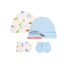 Load image into Gallery viewer, Baby Boy 2Pcs Hat With 2Pairs Of Mittens (0-6Months) Rhino
