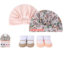 Load image into Gallery viewer, Baby Girl Socks With Hat (Hudson Baby Wild Flower) A - Kyemen Baby Online
