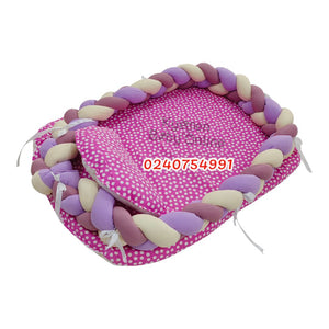Baby Bed (Baby Lounger / Portable Infant Co Sleeper Bassinet With Spiral Bumper / Baby Nest)