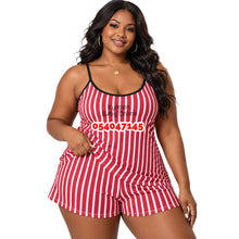 Load image into Gallery viewer, Wholesale - Breastfeeding Nighty Top With Shorts (Red With White Strips) - Kyemen Baby Online
