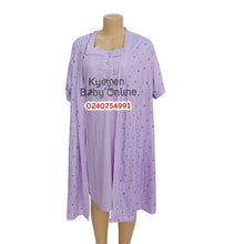 Load image into Gallery viewer, Breastfeeding Night Gown / Nighty (Yimiasha) With Plain Inner And Floral Coat - Kyemen Baby Online
