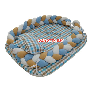 Baby Bed (Baby Lounger / Portable Infant Co Sleeper Bassinet With Spiral Bumper / Baby Nest)