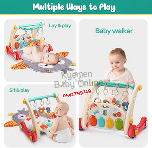 Baby Push Walker With Play Mat And Toys  (Piano Play Mat) - Kyemen Baby Online