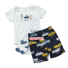 Load image into Gallery viewer, Baby Boy Bodysuit With Shorts And Socks(Tedmimak) Street - Kyemen Baby Online
