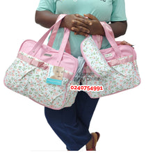 Load image into Gallery viewer, 3 In 1 Diaper Bag (Baby Sky Flowers) Pink - Kyemen Baby Online
